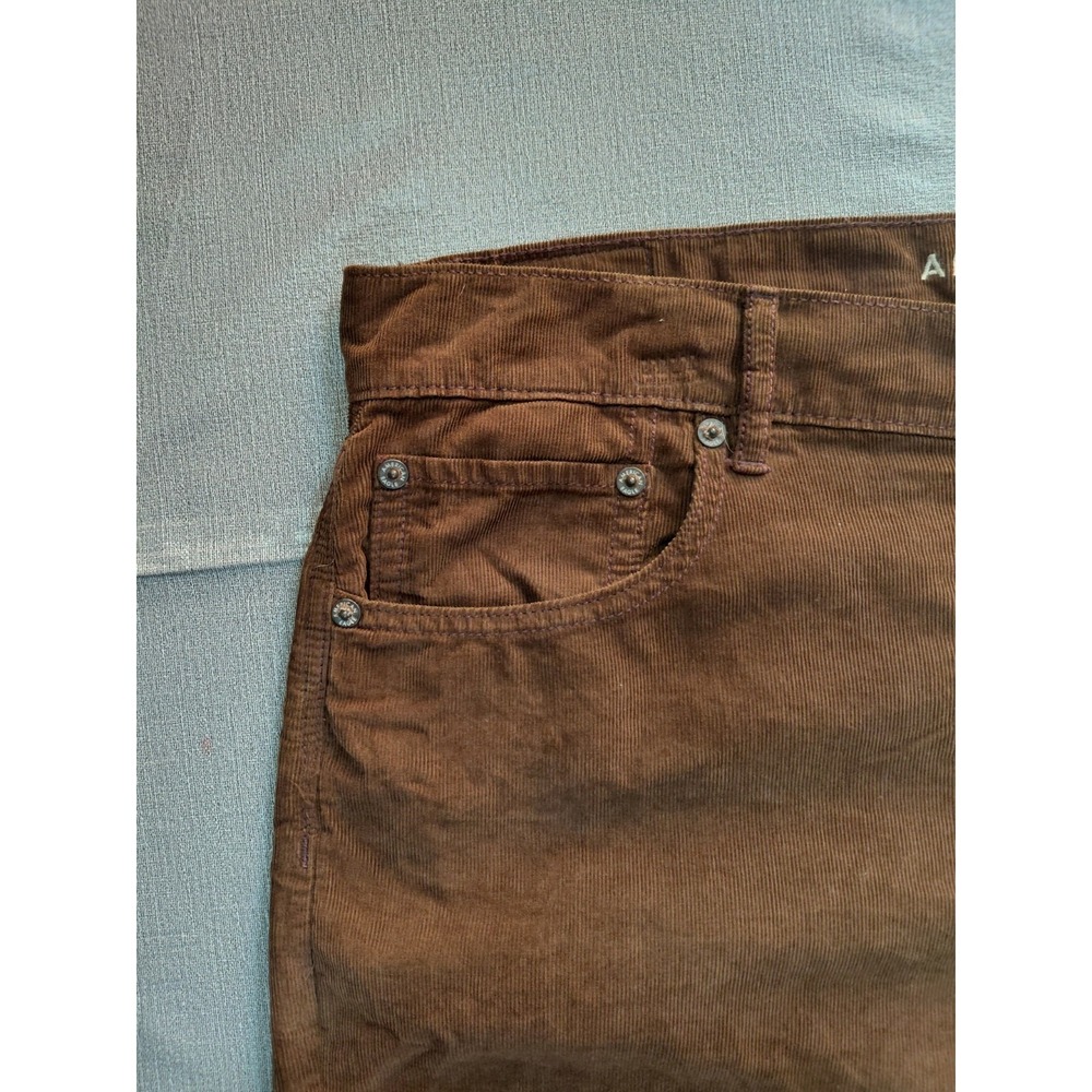 American Eagle Corduroy Low Rise Skater Jean Women's 14 Reg Brown Baggy Wide Leg - Picture 4 of 15